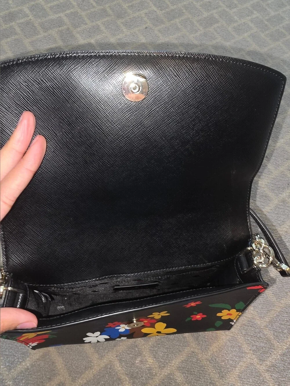 kate spade Black Floral Chain Shoulder Bag